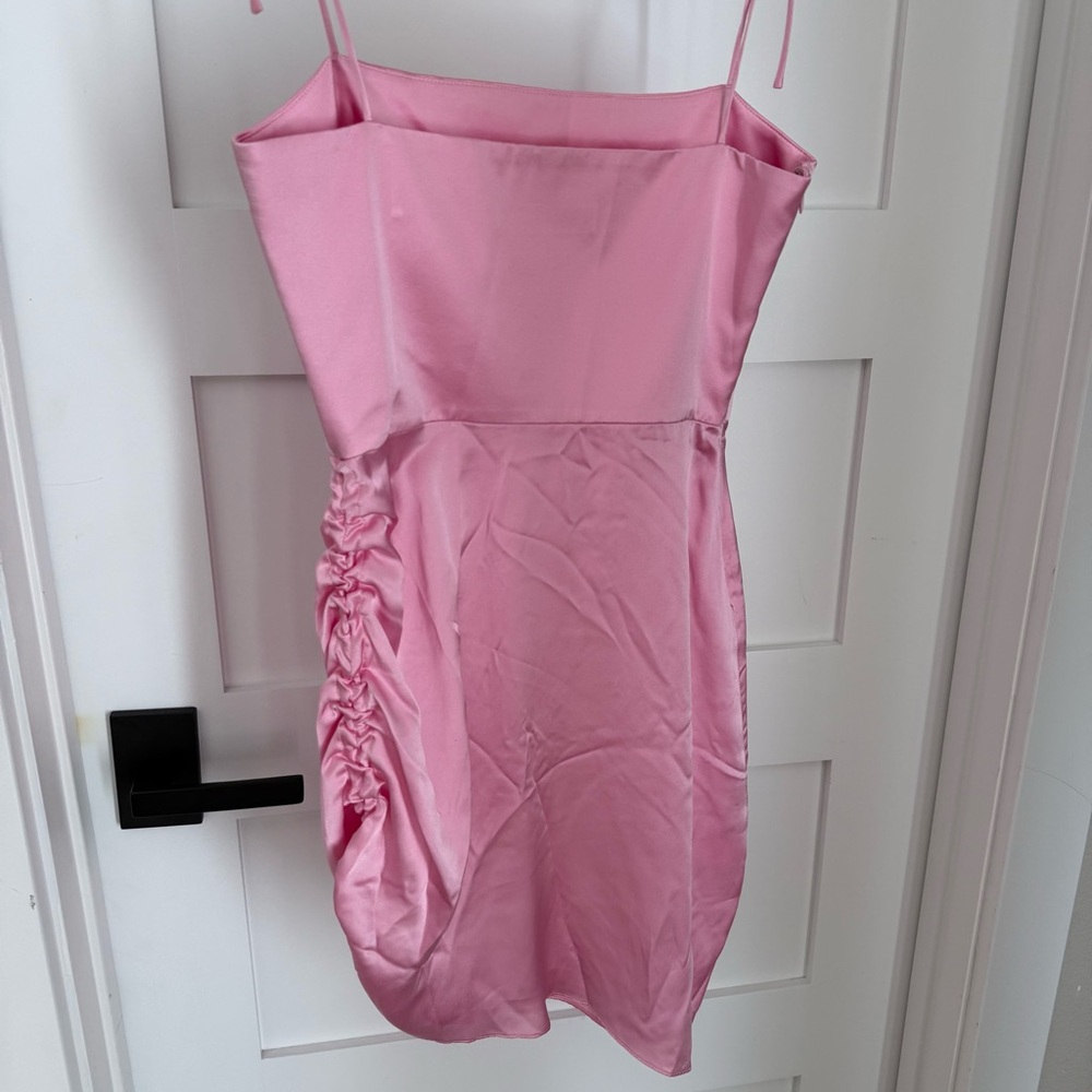 Pink Satin Mini Dress - Picture 6 of 8